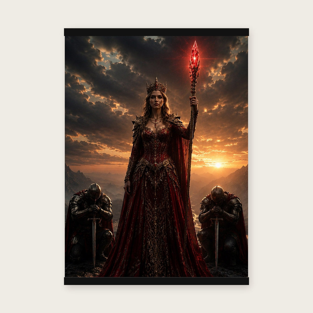 Die Rote Königin – Poster mit schwarzer Holzleiste, 50×70 cm