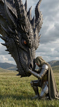 Der Schwur des Drachen – dunkles Fantasy-Wandbild