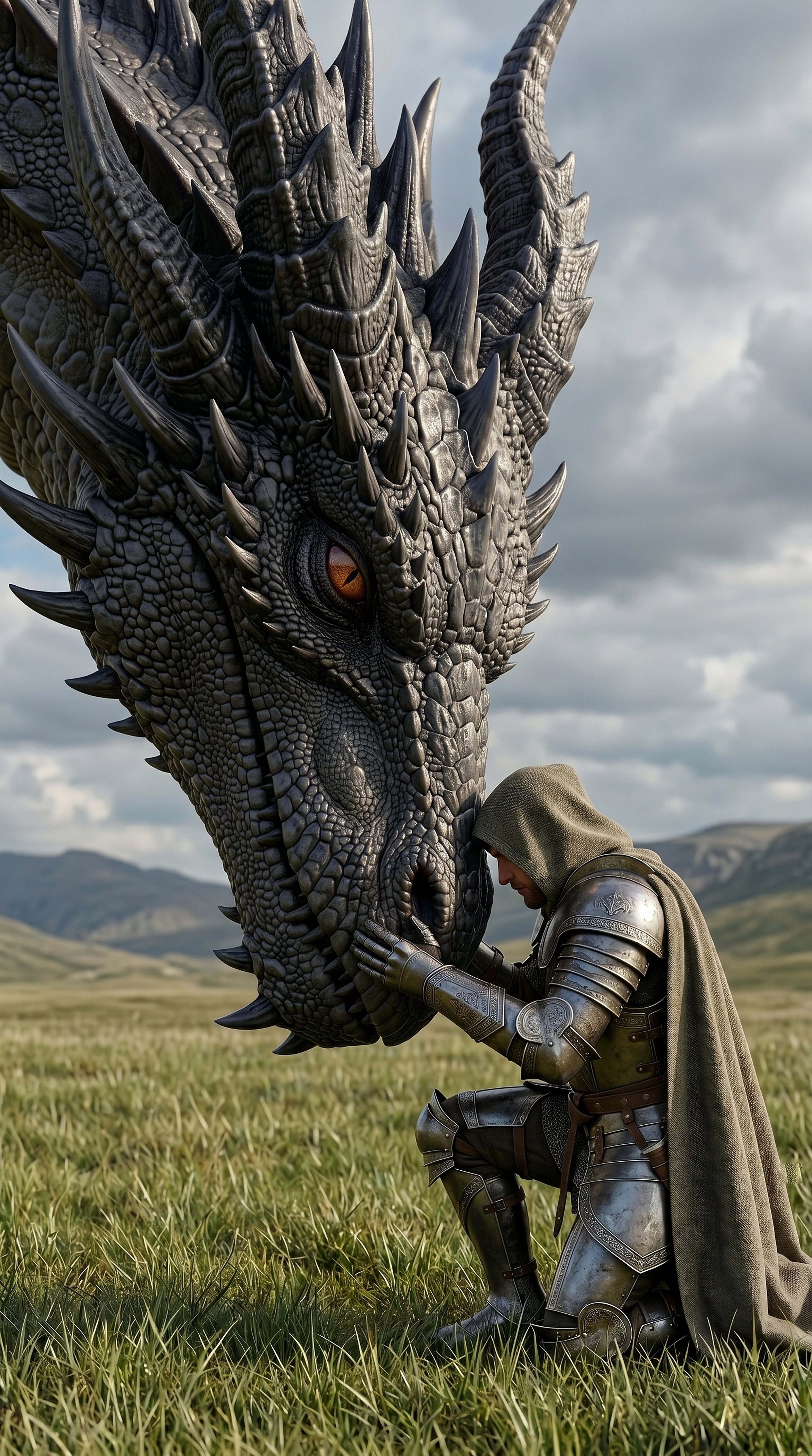 Der Schwur des Drachen – dunkles Fantasy-Wandbild