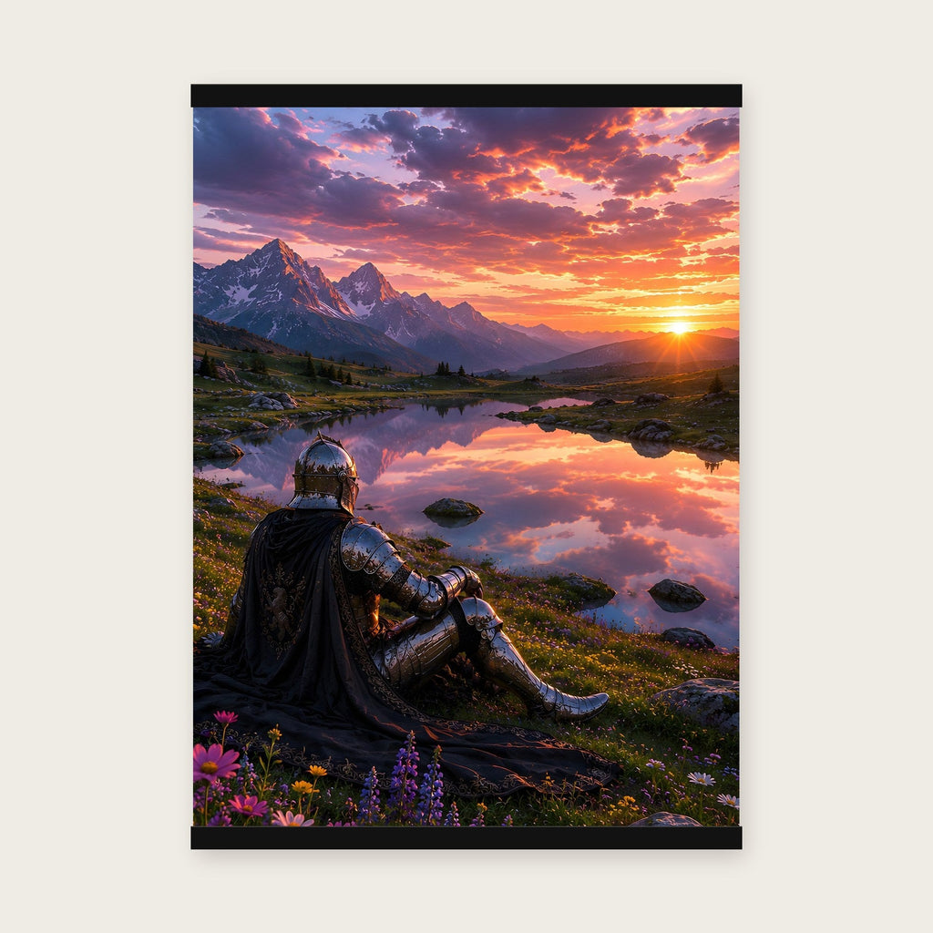 Der Spiegel des Himmels – Poster mit schwarzer Holzleiste, 50×70 cm