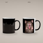Freche Ratte – Tasse. Zaubertasse: Wärmeeffekt. 4 KALT HEISS. KI-Motiv.