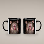 Freche Ratte – Tasse. Innen schwarz. 4 BEIDE SEITEN. KI-Motiv.