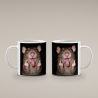 Freche Ratte – Tasse. Weiß. 4 BEIDE SEITEN. KI-Motiv.