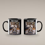 Boxer-Katze – Tasse mit Spruch. Innen schwarz. 4 BEIDE SEITEN. KI-Motiv.