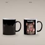Freche Ratte V2 – Tasse mit Spruch. Zaubertasse: Wärmeeffekt. 4 KALT HEISS. KI-Motiv.
