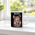 Freche Ratte V2 – Tasse mit Spruch. Weiß. 3 FENSTER. KI-Motiv.