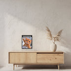 Weinende Katze – Gerahmtes Wandbild mit Spruch. 30×40 cm. 2 RAUM. KI-Motiv.