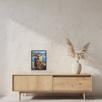 Geschockter Otter – Gerahmtes Wandbild. 30×40 cm. 2 RAUM. KI-Motiv.