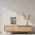 Lachender Esel – Gerahmtes Wandbild mit Spruch. 30×40 cm. 2 RAUM. KI-Motiv.