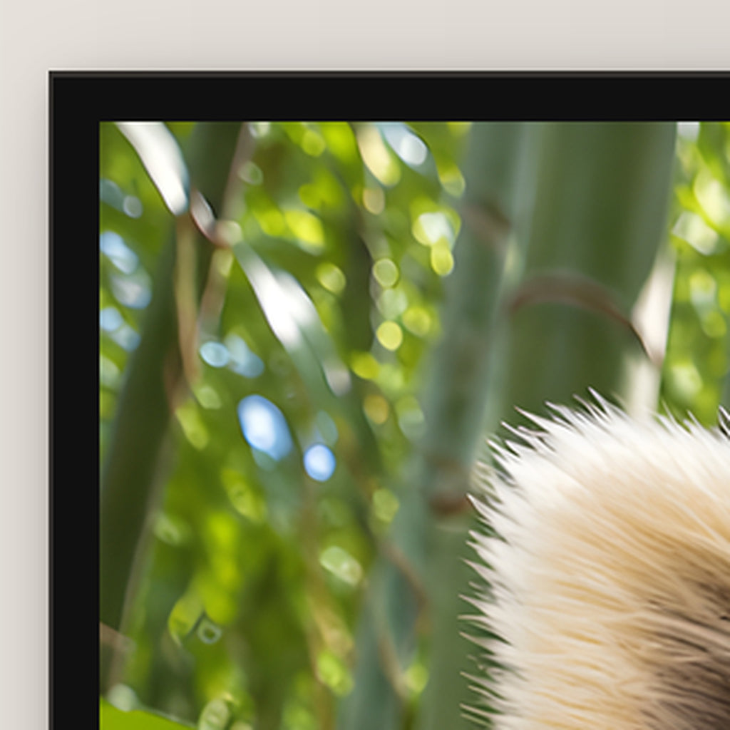 Empörter roter Panda – Gerahmtes Wandbild. 60×80 cm. 3 DETAIL. KI-Motiv.