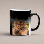 Glücklicher Quokka – Tasse mit Spruch. Zaubertasse: Wärmeeffekt. 6 WAERMEEFFEKT. KI-Motiv.
