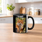 Fuchs mit Mittelfinger – Tasse mit Spruch. Innen schwarz. 2 KUECHE. KI-Motiv.