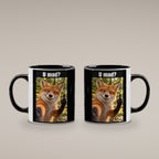 Fuchs mit Mittelfinger – Tasse mit Spruch. Innen schwarz. 4 BEIDE SEITEN. KI-Motiv.