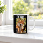 Fuchs mit Mittelfinger – Tasse mit Spruch. Weiß. 3 FENSTER. KI-Motiv.
