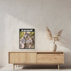 Muskelwolf mit Mittelfinger – Gerahmtes Wandbild mit Spruch. 45×60 cm. 2 RAUM. KI-Motiv.