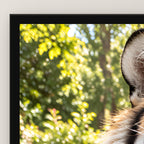 Tiger mit Muskelpose – Gerahmtes Wandbild. 60×80 cm. 3 DETAIL. KI-Motiv.