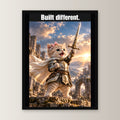 Built different. – Gerahmtes Wandbild. 30×40 cm. 1 FRONTAL. KI-Motiv.