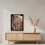 I’m tired, boss. – Gerahmtes Wandbild. 60×80 cm. 2 RAUM. KI-Motiv.