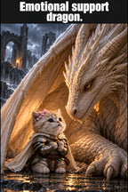 Emotional support dragon. – vollständige Motivansicht für 30×40 cm, ohne Beschnitt. Mit KI-Werkzeugen gestaltet.