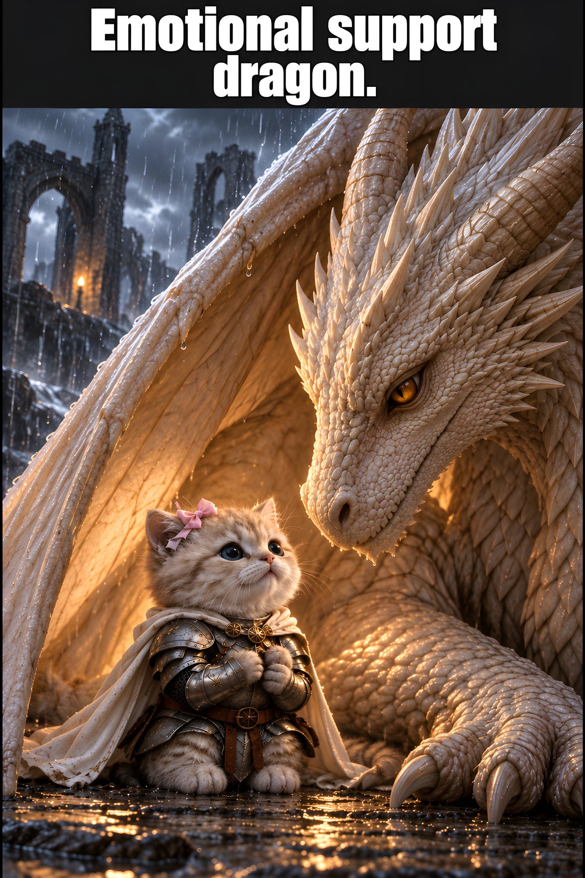 Emotional support dragon. – vollständige Motivansicht für 30×40 cm, ohne Beschnitt. Mit KI-Werkzeugen gestaltet.