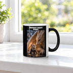 Emotional support dragon. – Tasse. Zaubertasse: Wärmeeffekt. 3 FENSTER HEISS. KI-Motiv.