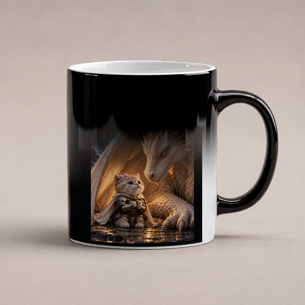Emotional support dragon. – Tasse. Zaubertasse: Wärmeeffekt. 6 WAERMEEFFEKT. KI-Motiv.
