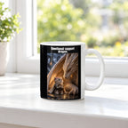 Emotional support dragon. – Tasse. Weiß. 3 FENSTER. KI-Motiv.