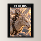 I’m just a girl. – Gerahmtes Wandbild. 30×40 cm. 1 FRONTAL. KI-Motiv.