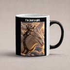 I’m just a girl. – Tasse. Zaubertasse: Wärmeeffekt. 1 STUDIO HEISS. KI-Motiv.