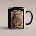 I’m just a girl. – Tasse. Innen schwarz. 1 STUDIO. KI-Motiv.