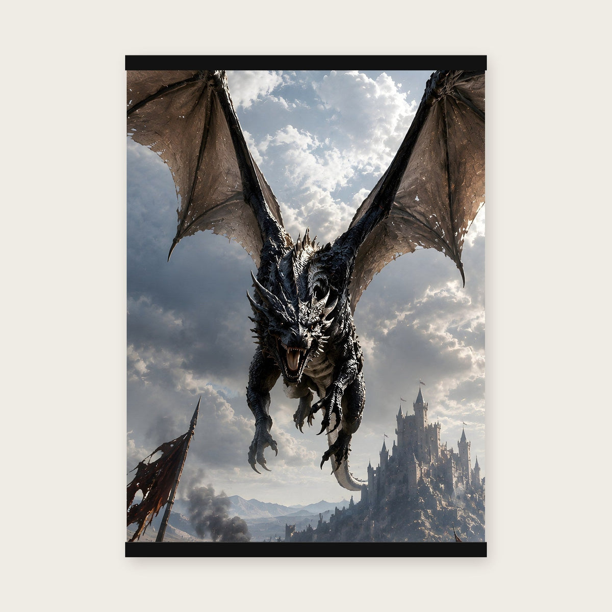 Der Schattenflug – Poster mit schwarzer Holzleiste, 50×70 cm