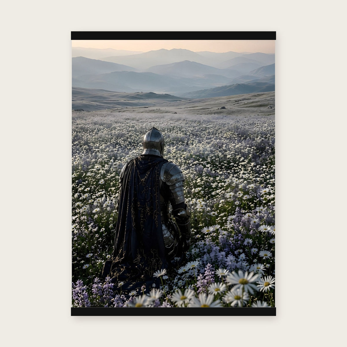 Der stille Morgen – Poster mit schwarzer Holzleiste, 50×70 cm