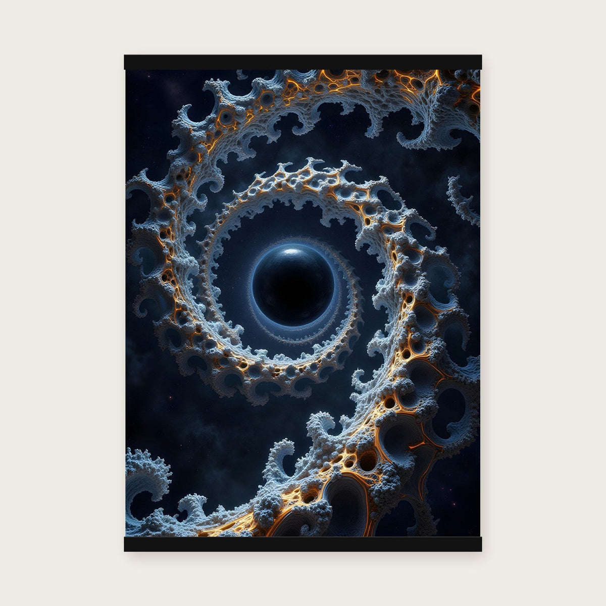 Die Spirale – Poster mit schwarzer Holzleiste, 50×70 cm