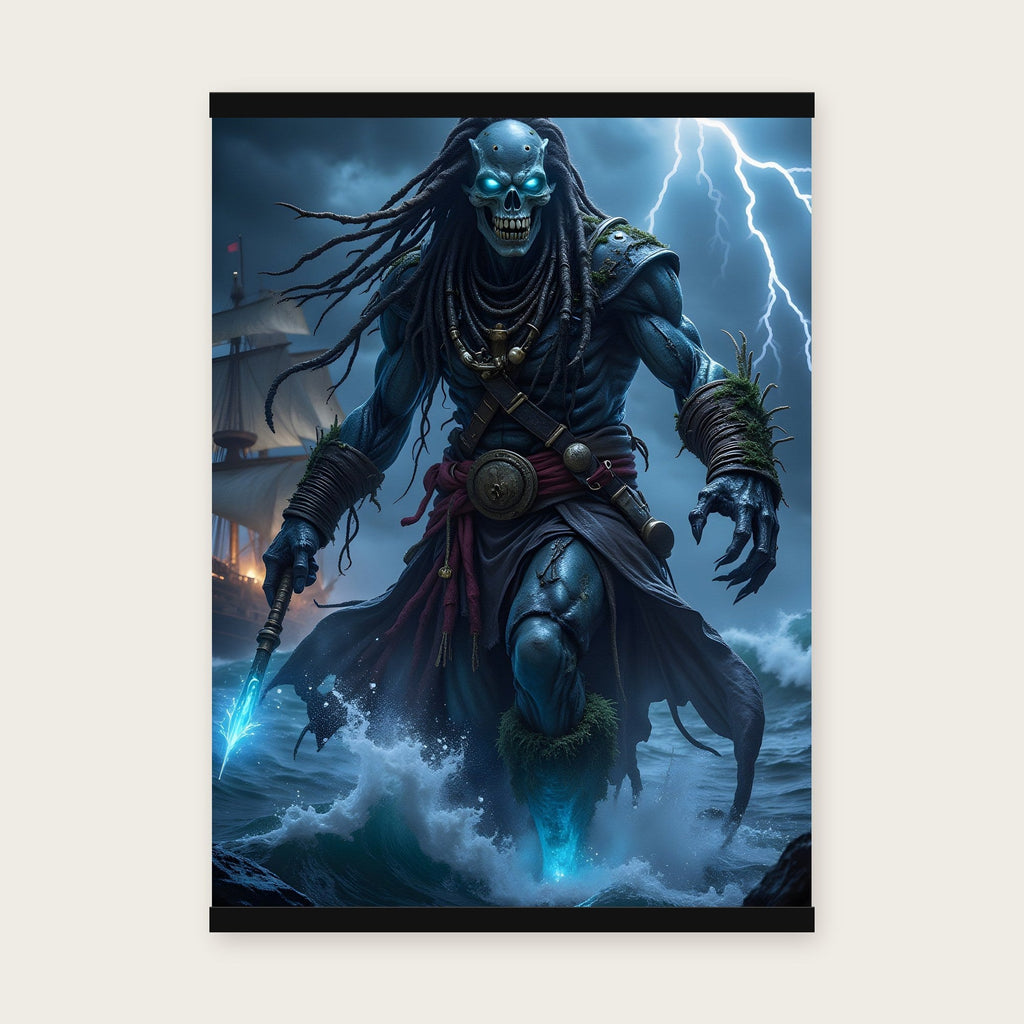 Der Sturmkapitän – Poster mit schwarzer Holzleiste, 50×70 cm
