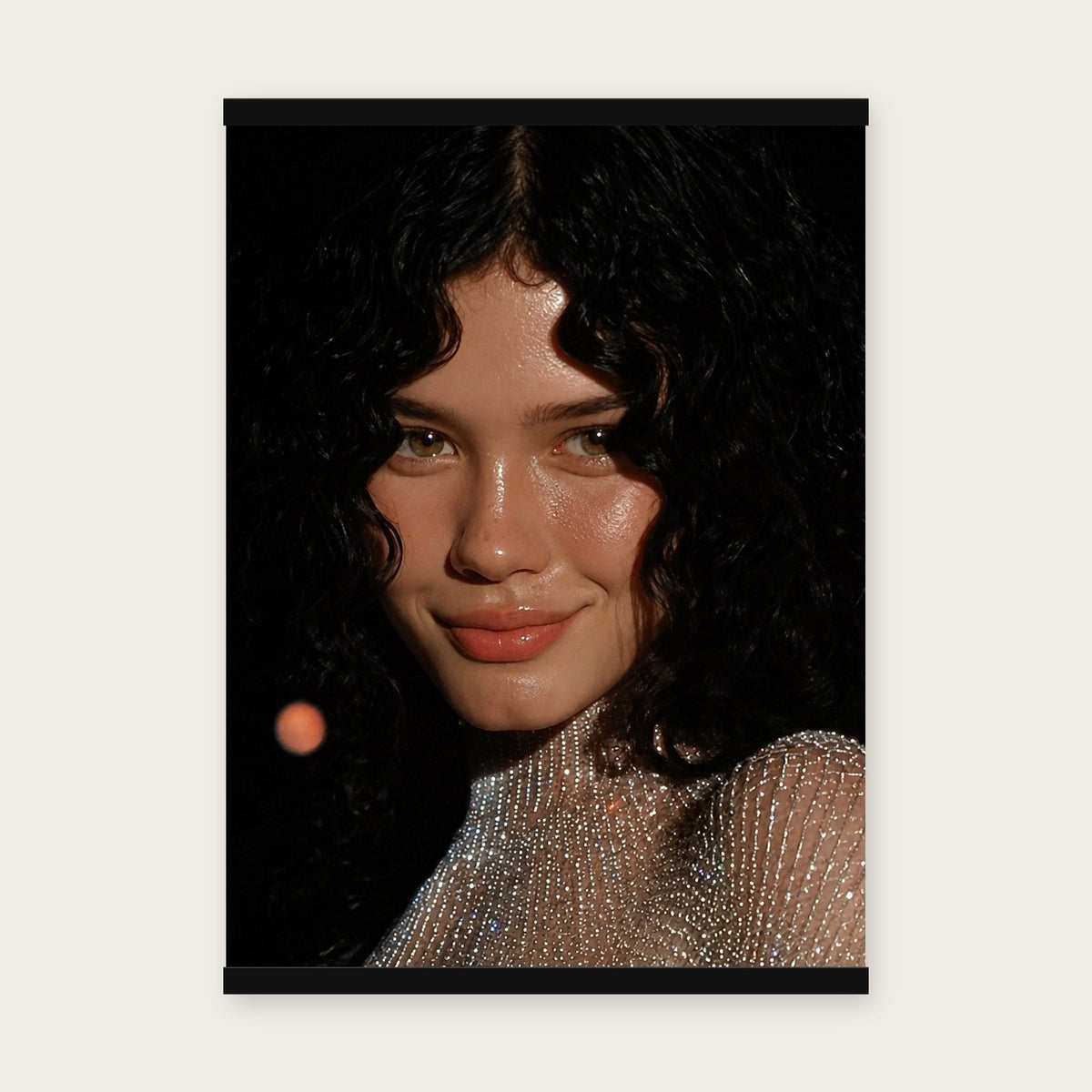 Sternenlächeln – Poster mit schwarzer Holzleiste, 50×70 cm
