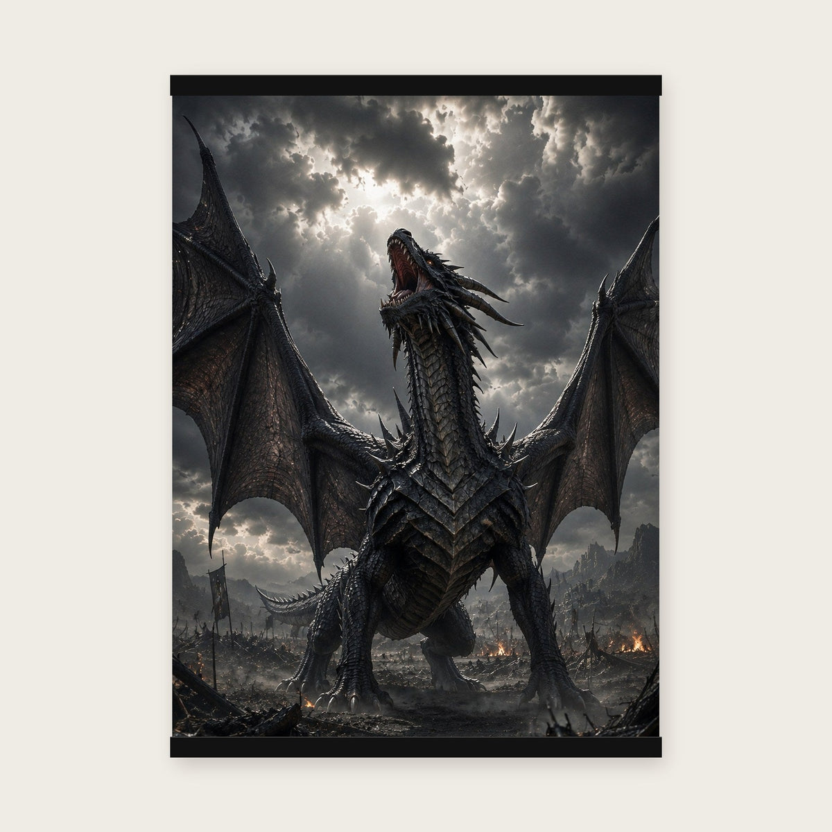 Der Sturmschrei – Poster mit schwarzer Holzleiste, 50×70 cm