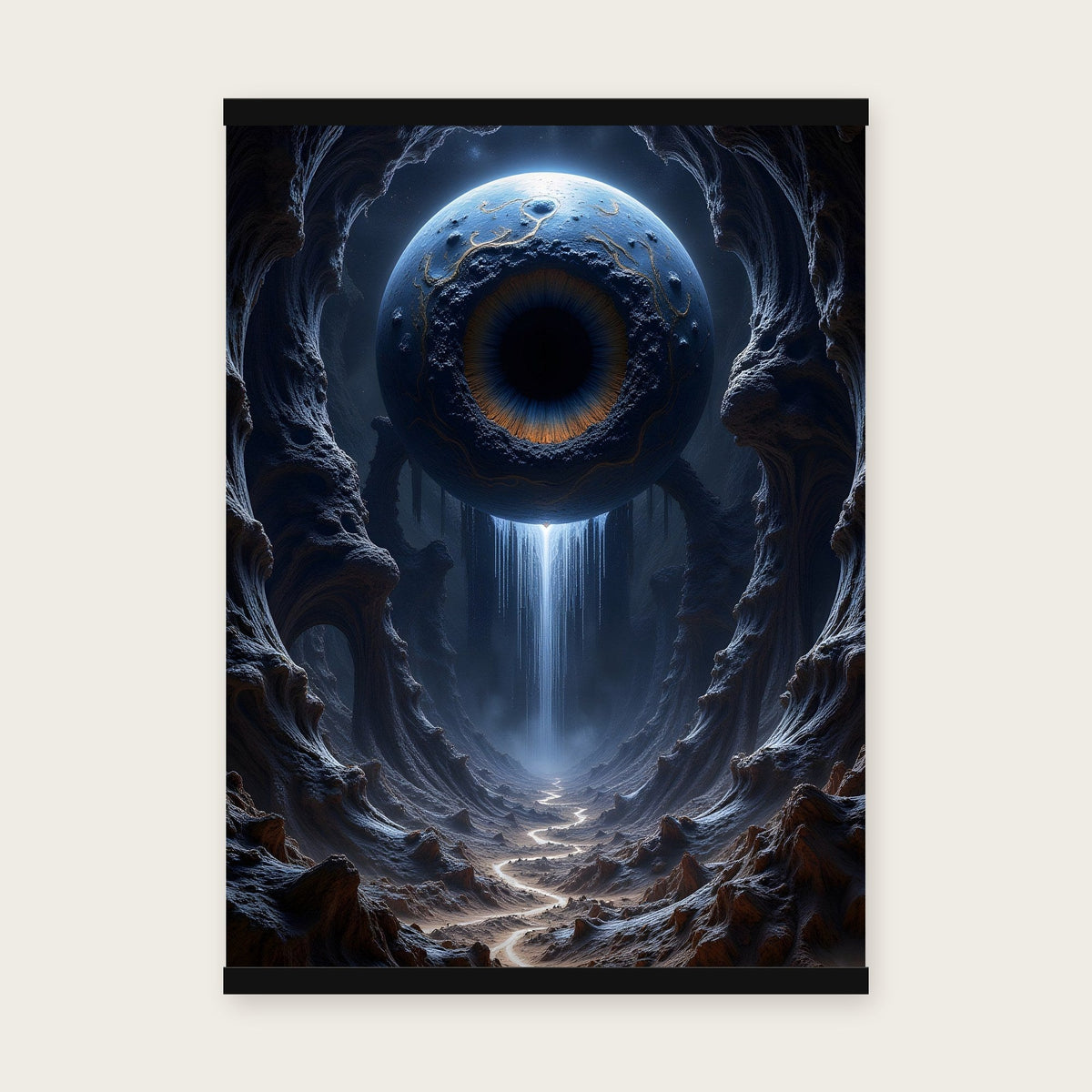 Das Tränenauge – Poster mit schwarzer Holzleiste, 50×70 cm