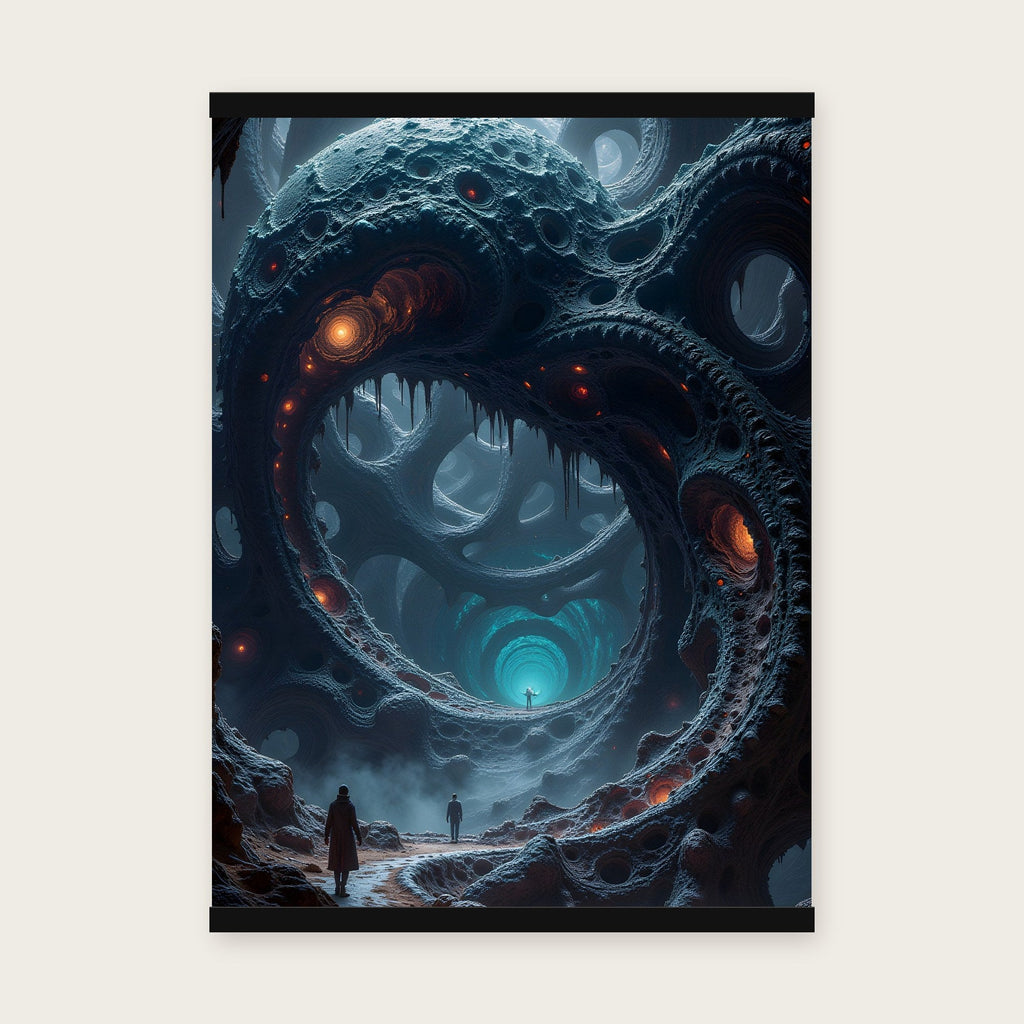 Das Tor der Tiefe – Poster mit schwarzer Holzleiste, 50×70 cm