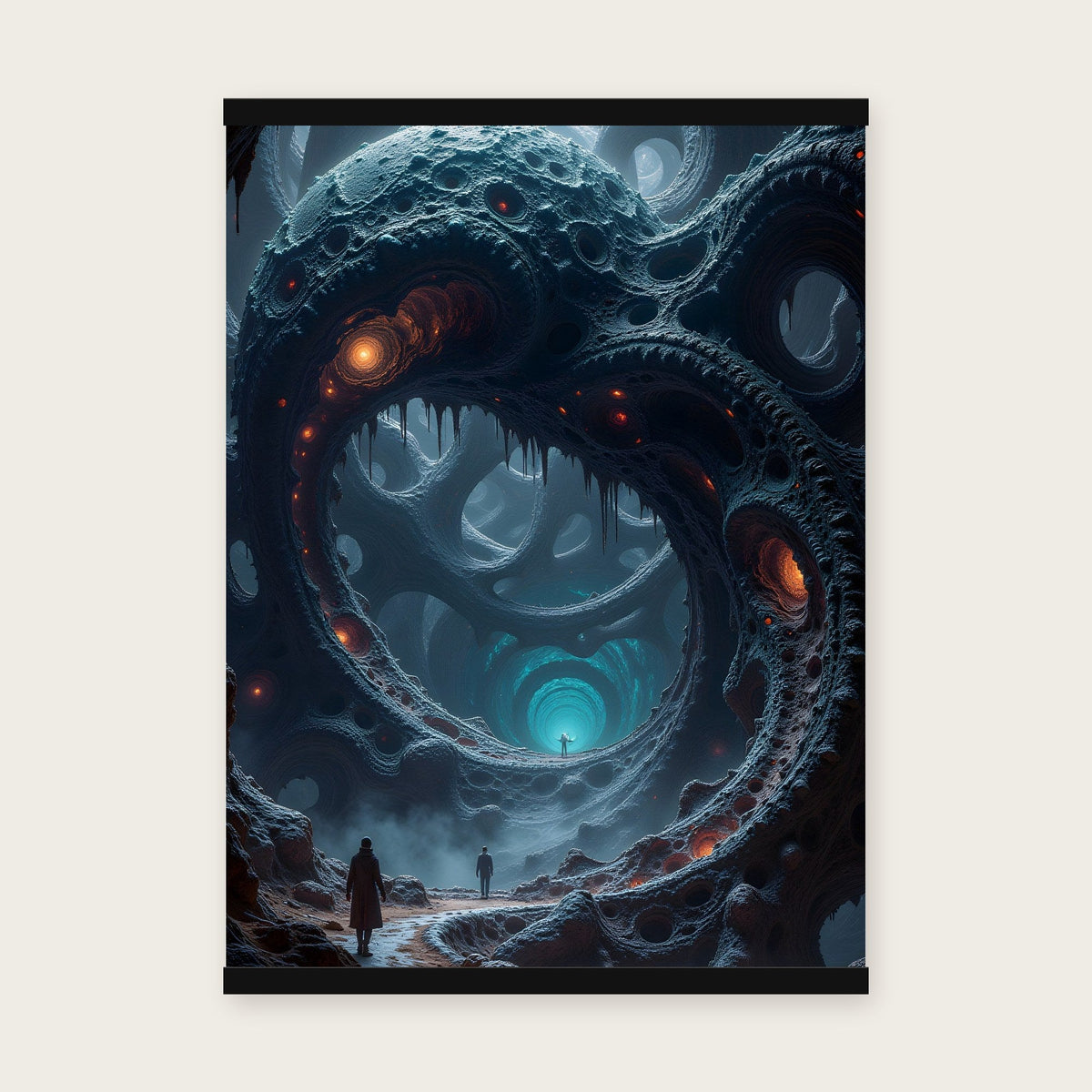 Das Tor der Tiefe – Poster mit schwarzer Holzleiste, 50×70 cm