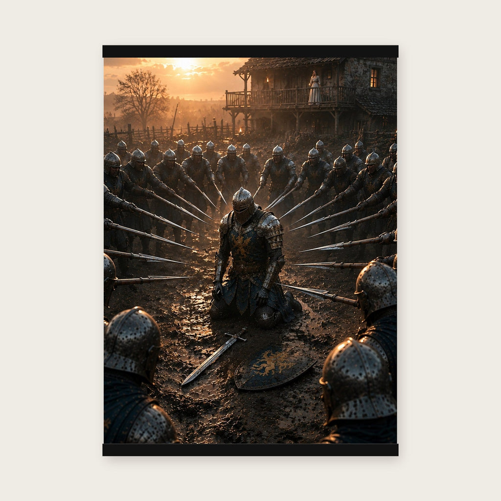 Vor ihren Augen – Poster mit schwarzer Holzleiste, 50×70 cm