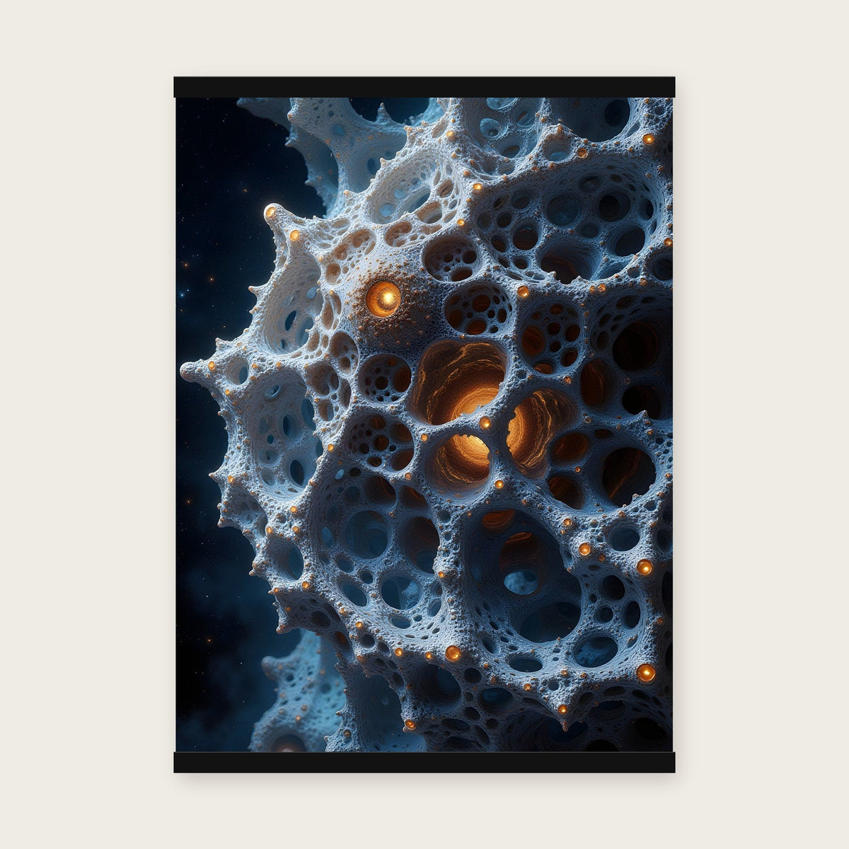 Der Wabenkern – Poster mit schwarzer Holzleiste, 50×70 cm