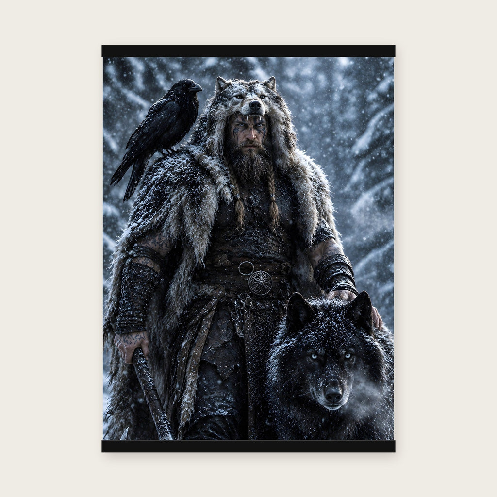 Der Wolfsbruder – Poster mit schwarzer Holzleiste, 50×70 cm