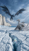 Die Weißen Drachen – dunkles Fantasy-Wandbild