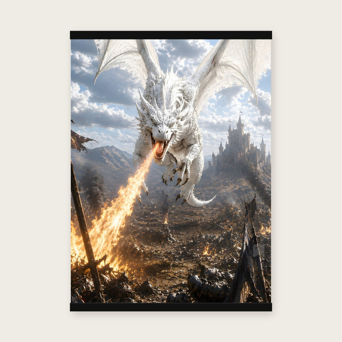 Weißglut – Poster mit schwarzer Holzleiste, 50×70 cm