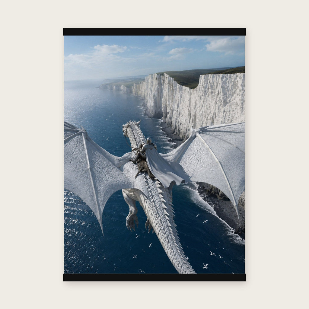 Der Wächter der Klippen – Poster mit schwarzer Holzleiste, 50×70 cm