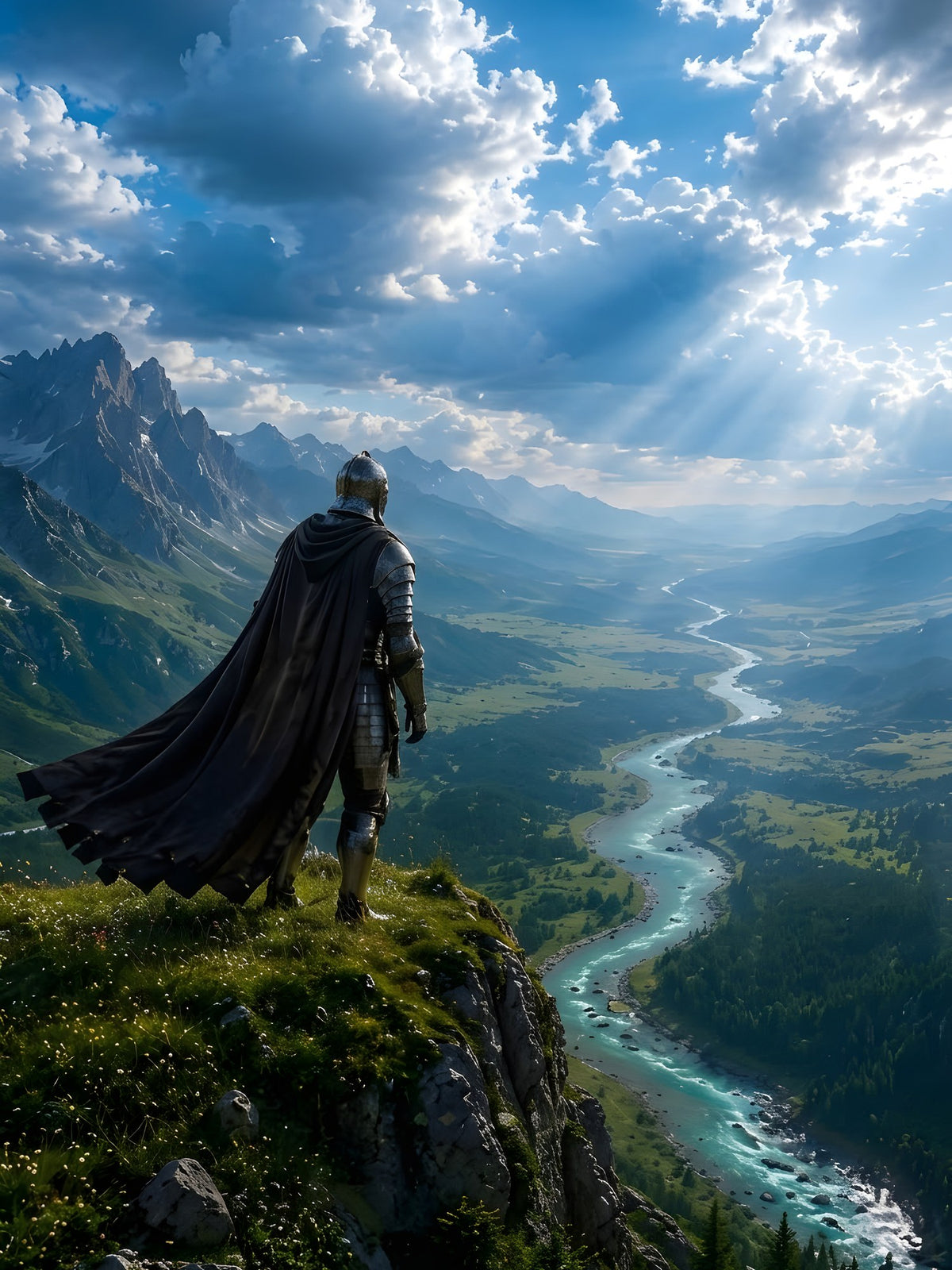 Das Weite Land — Fantasy Wandbild auf Acrylglas, Druckausschnitt 3:4