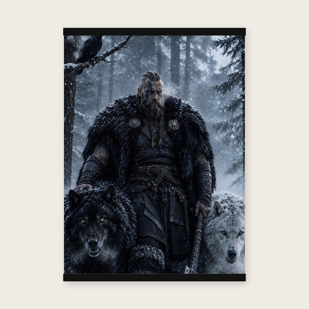 Die Wolfsmeute – Poster mit schwarzer Holzleiste, 50×70 cm