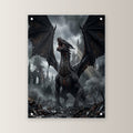 Dark Fantasy Wandbild Acrylglas | Deko auf Acrylglas mit Edelstahl-Abstandshaltern, gerade von vorn an heller Wand