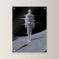 Fantasy Acrylglasbild auf Acrylglas mit Edelstahl-Abstandshaltern, gerade von vorn an heller Wand