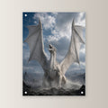 Fantasy Acrylglasbild auf Acrylglas mit Edelstahl-Abstandshaltern, gerade von vorn an heller Wand